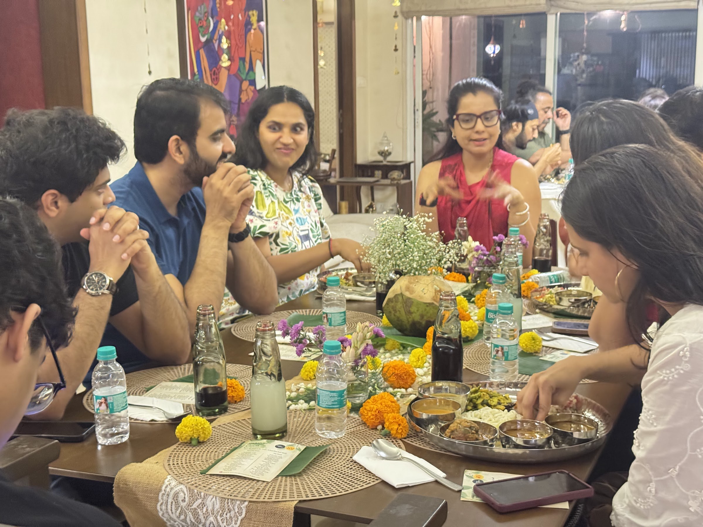 Guests sharing a Karwari feast at Jev